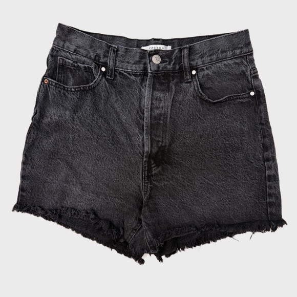 PacSun Pants - Pacsun Black Denim Cutoff Shorts Women's 28 Grunge Festival Boho Retro Jeans Y2K